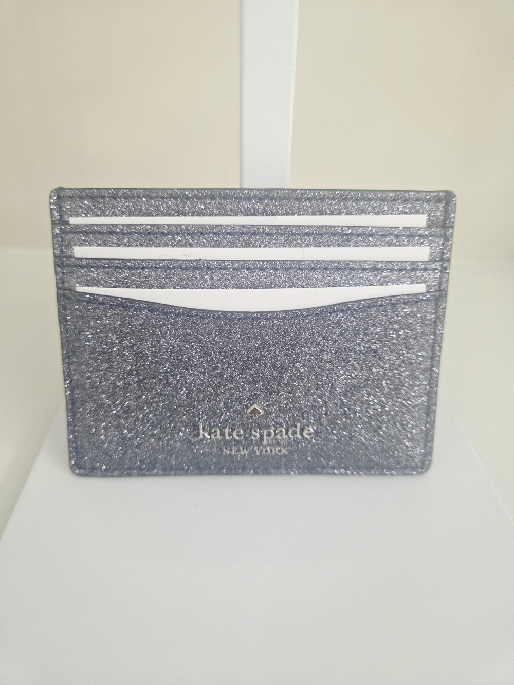 kate spade Silver Glitter Card Holder NWOT
